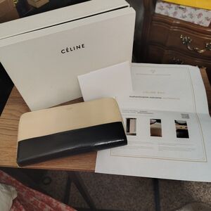 Céline Black and Cream Wallet